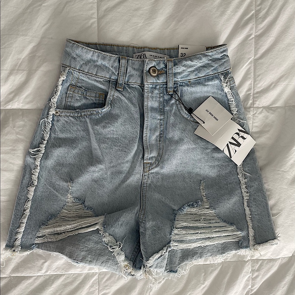 Zara High Rise Denim Shorts